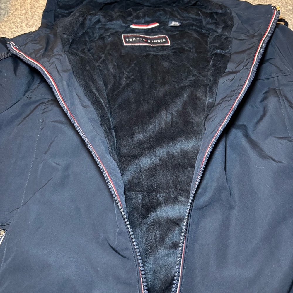 Tommy Hilfiger Women’s Stadium Jacket Navy Hooded XXL - Picture 8 of 13